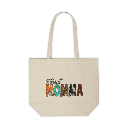 Blessed Momma Canvas Shopping Tote